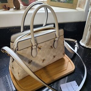 Coach Mini Darcie Bee Print Bag NWOT